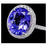 14K NATURAL TANZANITE & DIAMOND RING