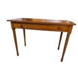 SOLID WALNUT CUSTOM 1 DRAWER TURNED LEG TABLE