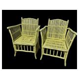 2 BAMBOO ARM CHAIRS