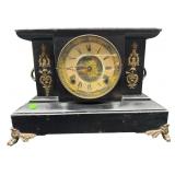 ANTIQUE CAST IRON WM. L. GILBERT MANTLE CLOCK;