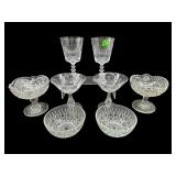 8 PC LOT OF VARIOUS CRYSTAL STEMS/BOWLS