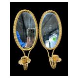 PR WOVEN METAL MIRRORED SCONCES