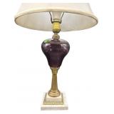 AMETHYST AND BRASS TABLE LAMP