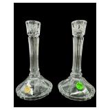 PR OF ITALIAN CRYSTAL COLUMN CANDLESTICKS