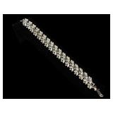 SILVER TONE CLEAR STONE COSTUME BRACELET