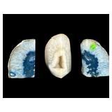 3 PC LOT GEODE BOOKENDS