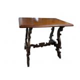 WALNUT STRETCHER BASE END TABLE
