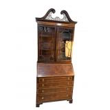 MAHOGANY INLAID EARLY 20TH CENTURY SECRETARY