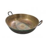 LARGE CAST COPPER DOUBLE HANDLED BOWL