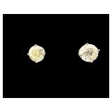 PR OF 14K 3.07 TCW. DIAMOND STUD EARRINGS