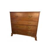19TH CENTURY MAHOGANY INLAID BUTLERS CHEST AS IS
