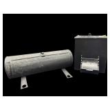 2 PC ANTIQUE CAST IRON MAILBOX & STORAGE CONTAINER