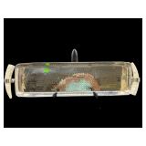 HAMMERED METAL 2 HANDLE MOTHER OF PEARL SERVING