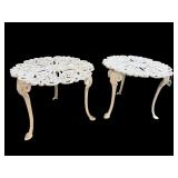 2 CAST IRON ANTIQUE ORNATE SIDE TABLES