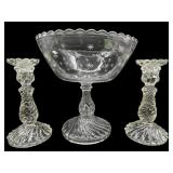 3 PC LOT FOSTORIA COLONY CONSOLE SET