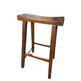 2 PC LOT MAHOGANY STOOL AND QUEEN ANNE CHAIR