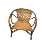 BARREL BACK CANE AND BAMBOO ARM CHAIR