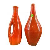 2 PCS RED POTTERY