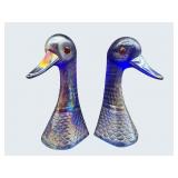 IMPERIAL GLASS COBALT BLUE IRIDESCENT MALLARD