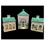 3 PC LOT FITZ AND FLOYD OMNIBUS 1996 CANISTER SET