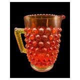 MINIATURE KANAWHA HOBNAIL AMBERINA CREAMER