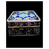 ANTIQUE FRENCH STERLING ENAMEL PILL BOX