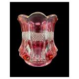 CRANBERRY FLASH CRYSTAL TOOTHPICK HOLDER