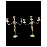 2 TALL STERLING SILVER WEIGHTED CANDELABRAS