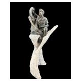 ART NOUVEAU SPANISH MADE BRONZE ON WOOD