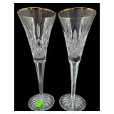 PR OF WATERFORD CRYSTAL LISMORE GOLDEN CHAMPAGNE