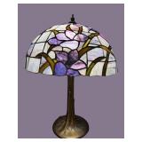 TIFFANY STYLE LEADED GLASS LAMP