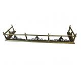ORNATE BRASS FIREPLACE FENDER