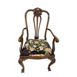 EARLY 19TH CENTURY CHIPPENDALE NEEDLEPOINT