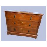WALNUT VICTORIAN 3 DRAWER CHEST