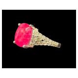 PLATINUM AARON GOFFLIEB RARE BURMESE RUBY &