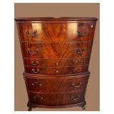 FLAMED MAHOGANY 6 DRAWER CHEST
