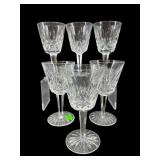 SET OF 6 WATERFORD CRYSTAL LISMORE WINE GLASSES