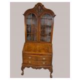 WALNUT CHIPPENDALE QUALITY SECRETARY
