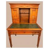 19TH CENT. LEATHER TOP WALNUT PLANTATION DESK