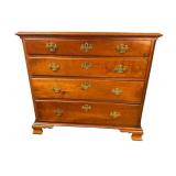 19TH CENTURY CHERRY 4 DRAWER CHIPPENDALE CHEST
