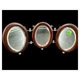 3 PART ANTIQUE BEVELED HANGING MIRROR