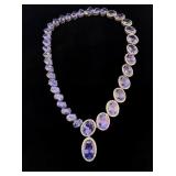 PLATINUM MONUMENTAL TANZANITE & DIAMOND NECKLACE
