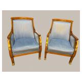 2 REGENCY SWAN CARVED HIGHBACK BERGERES