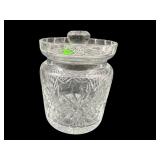 LARGE WATERFORD CUT CRYSTAL BISCUIT BARREL