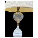 EAPG LAMP WITH MILK GLASS BASE