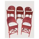 5 WICKER BAR STOOLS