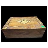 19TH CENTURY MAHOGANY INLAID DOCUMENT BOX