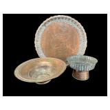 3 LARGE COPPER DISHES