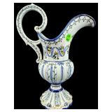 HAND PAINTED PORTUGAL FLORAL EWER
