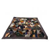ANTIQUE HANDMADE CRAZY SUMMER QUILT